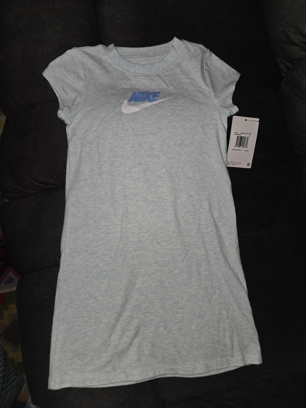Nike Girls' Light Blue Logo T-Shirt Dress